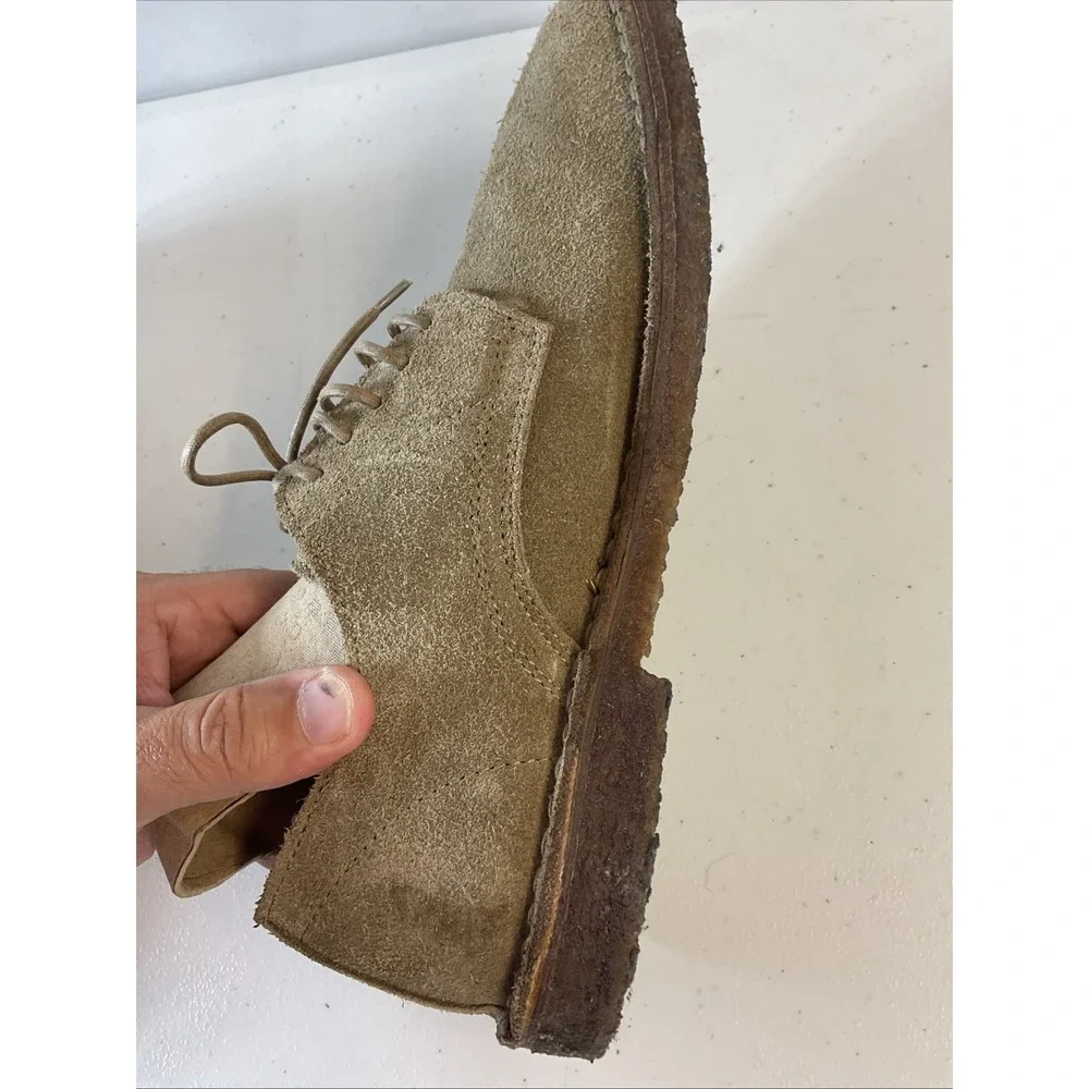 J‎ Crew Tan Suede Leather Oxford Dress Shoes Size 8 Mens Lace Up Italy Travel